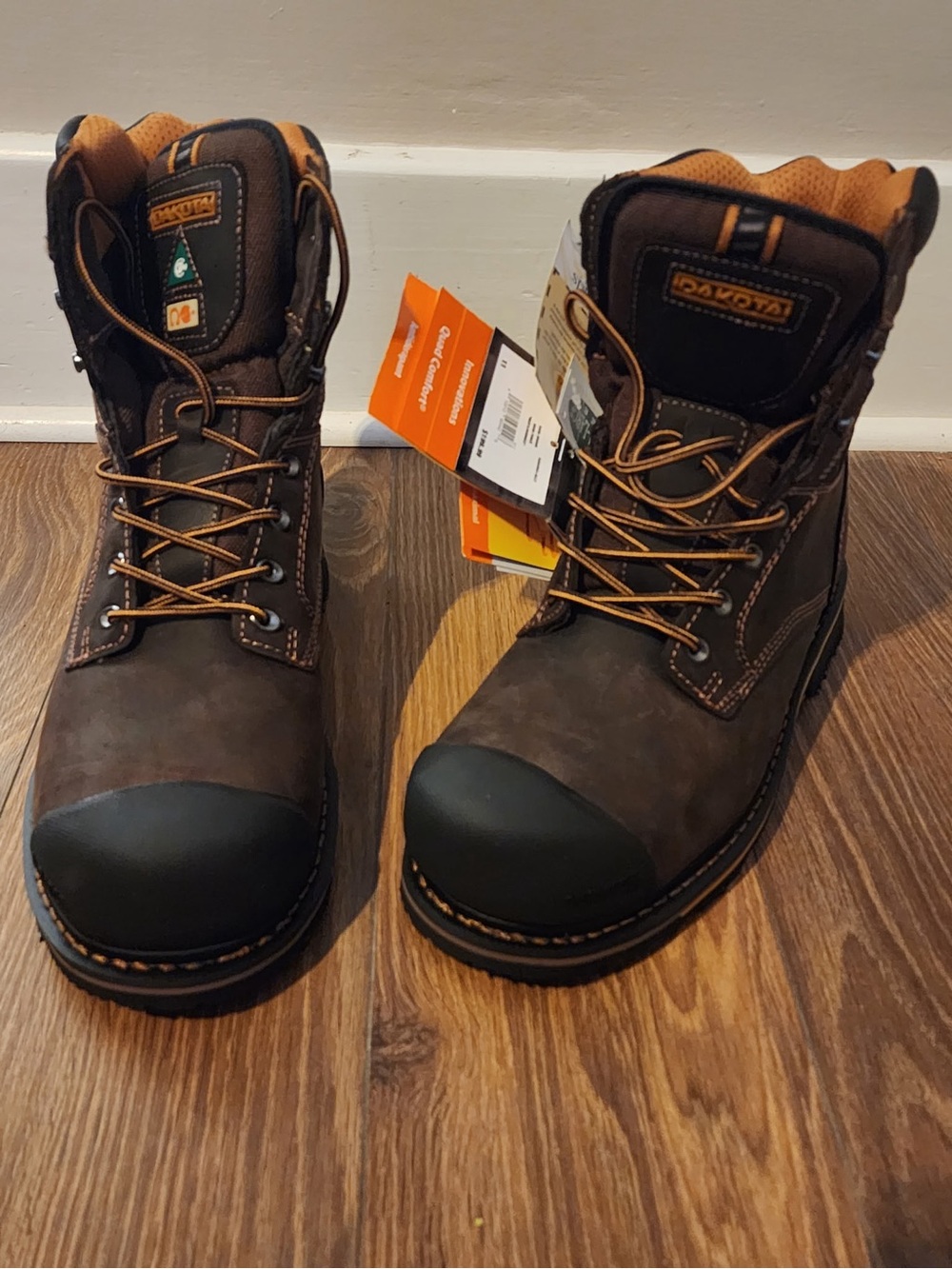 NWT Dakota Men's Brown Work Boots with Safety Toe